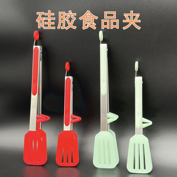 Silicone food clip Stainless steel barbecue clip High temperature outdoor barbecue clip Camping bread Steak clip Tool