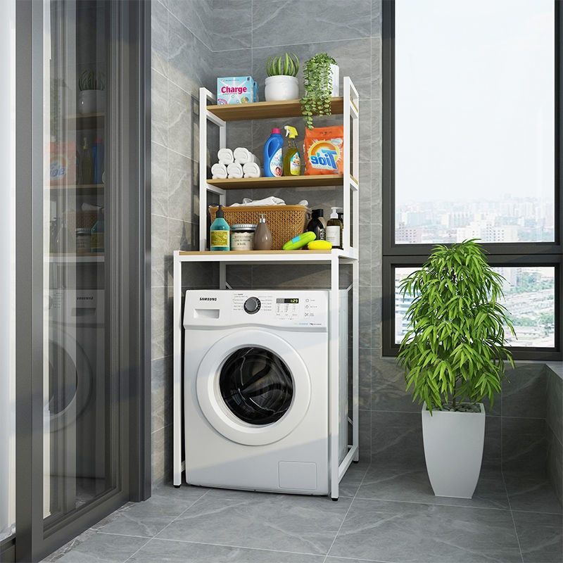 Washing machine rack Floor-to-ceiling toilet storage rack Roller balcony storage rack Multi-layer storage rack
