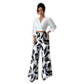 cross-border new women's fashion printed set, elegant two-piece outfit