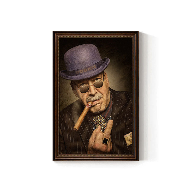 Churchill cigar bar decorative painting American celebrity retro bar club KTV box hanging painting tobacco and alcohol shop mural