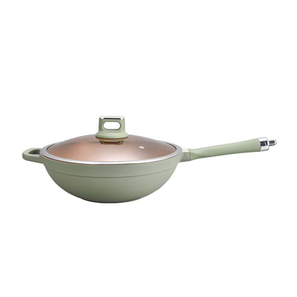 Lanya complete set with steamer for home wok clay health pot induction cooker neutral cooking pot aluminum non-stick pan