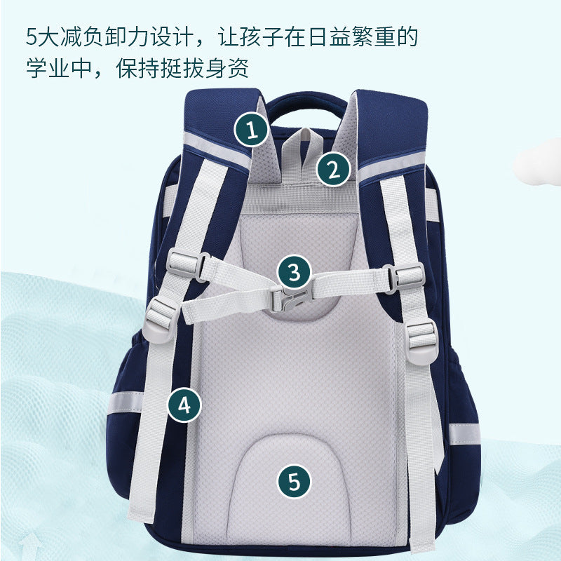 foreign trade schoolbag british style girl kids backpack to reduce the burden of spine protection primary school student schoolbag wholesale