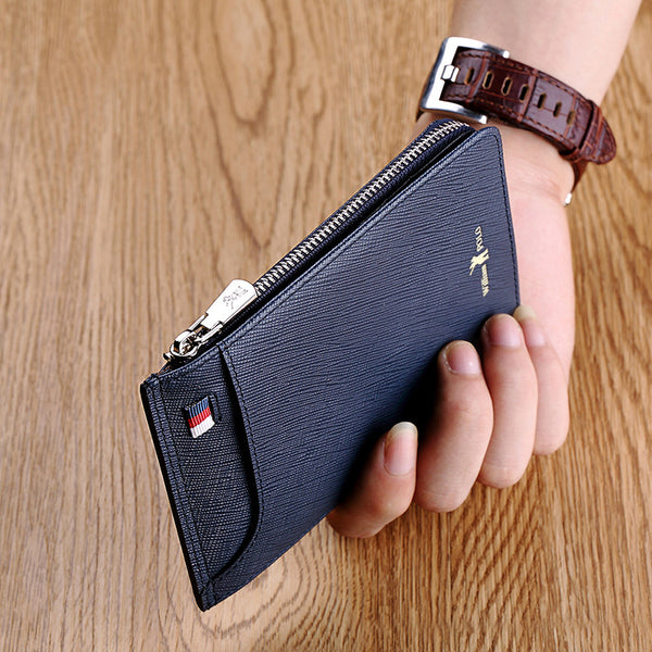 Emperor Paul card bag men's ultra-thin leather multi-card wallet men's short zipper cowhide card bag card holder wholesale