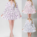 cross-border e-commerce women's fashion: european and american summer new arrivals - elegant and sweet printed v-neck lace mini dress