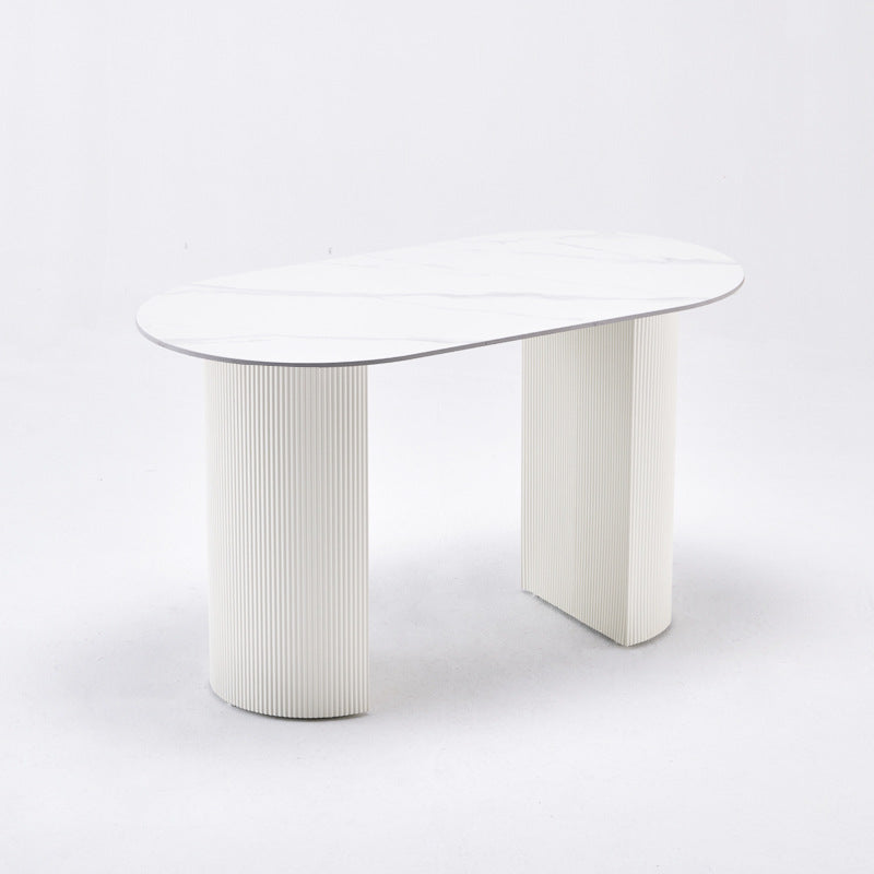 Semi-circular rock slab island dining table italian all-in-onefor homeaccessible luxury dining table small apartment modern casualfor home table