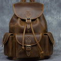 Vintage crazy horse leather backpack - genuine leather rucksack, laptop bag, large capacity travel bag, handmade cowhide business bag