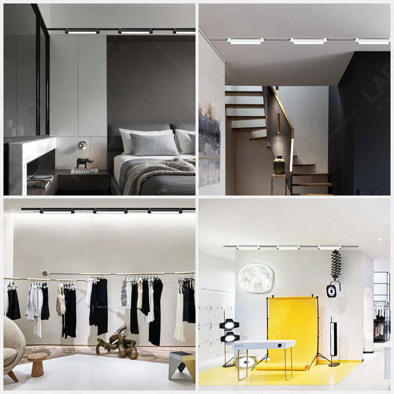 Led track spotlight strip astigmatism light surface mounted floodlight clothing store commercial adjustable guide rail fill light