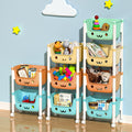 Mobile toy cart storage rack - multi-tier household organizer for books and sundries