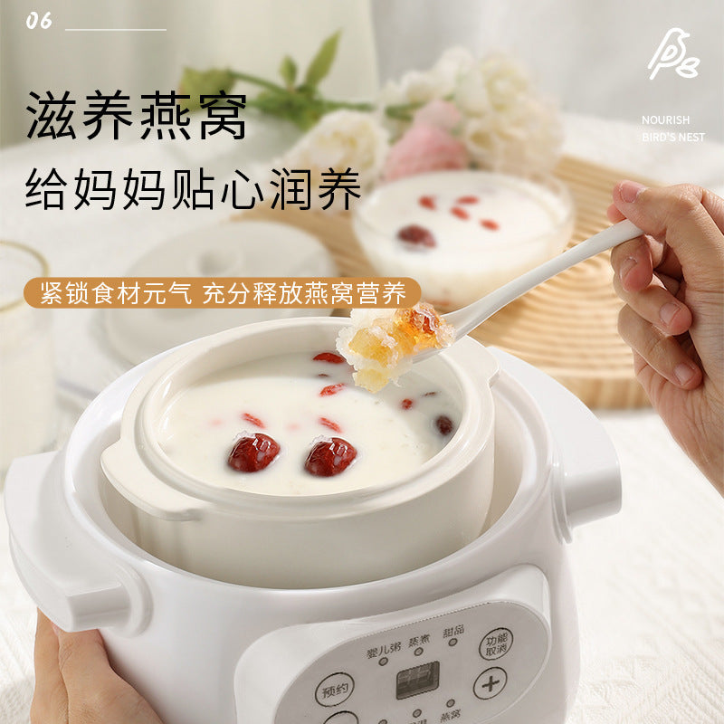 Water-proof stew electric stew pot, porridge and soup pot, ceramic electric stew pot, for home fully automatic smart small stew pot, cross-border gift