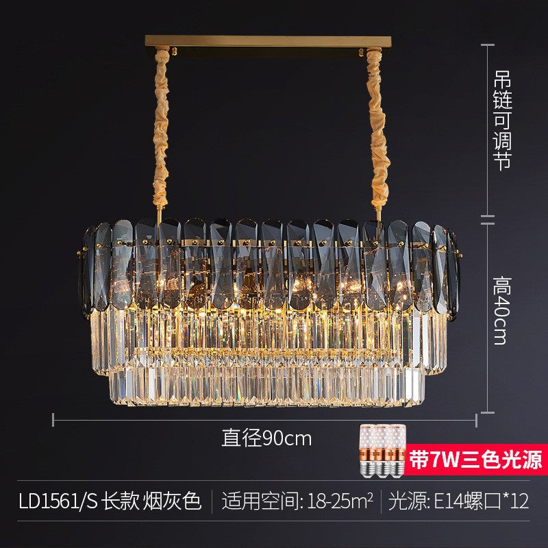 Light luxury crystal lamp creative living room chandelier post-modern simple atmosphere high-end villa Hong Kong-style restaurant bedroom lighting