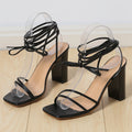 European and american niche style strappy high heels, plus size summer new arrivals, square toe ankle strap european and american high heel sandals