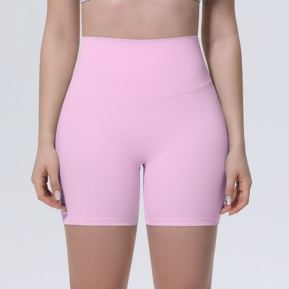 New arrival nude brushed quick-drying yoga pants women's high waist abdominal fitness shorts peach butt tight sports three-quarter pants