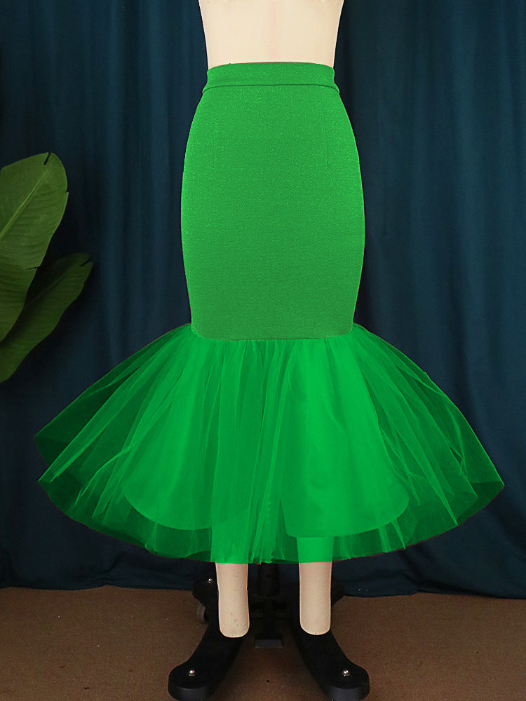 2023 autumn women's soft mesh ballet skirt, stage performance slim skirt Fashionable dress