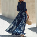 Amazon european style bohemian floral v-neck maxi dress - new summer slimming dress for women