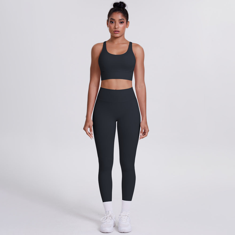 new brushed tight yoga wear cross-back sports bra suit cloud-like quick-drying running fitness wear