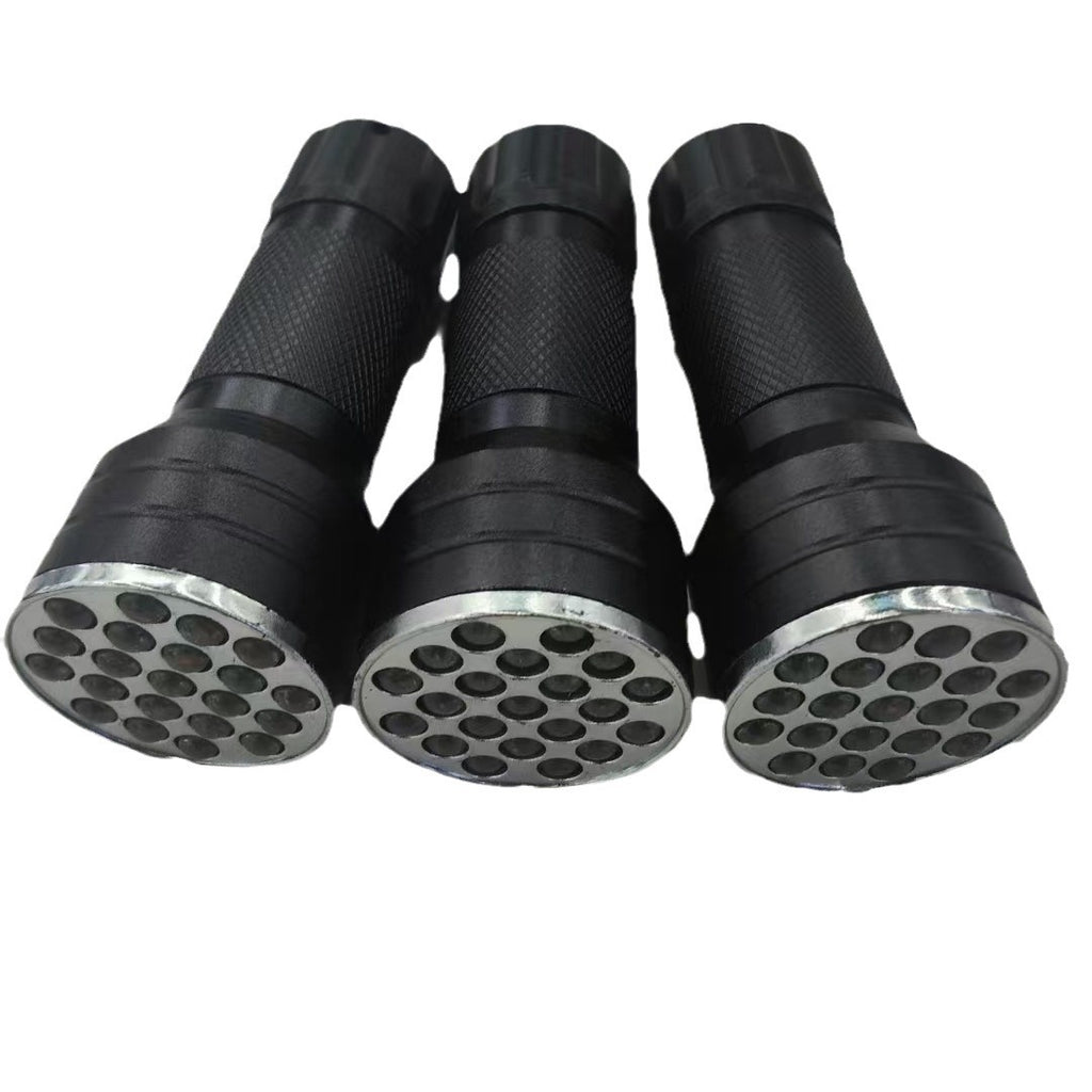 21LED purple light flashlight 395 purple light LED light scorpion banknote inspection anti-counterfeiting inspection fluorescent agent mask curing light