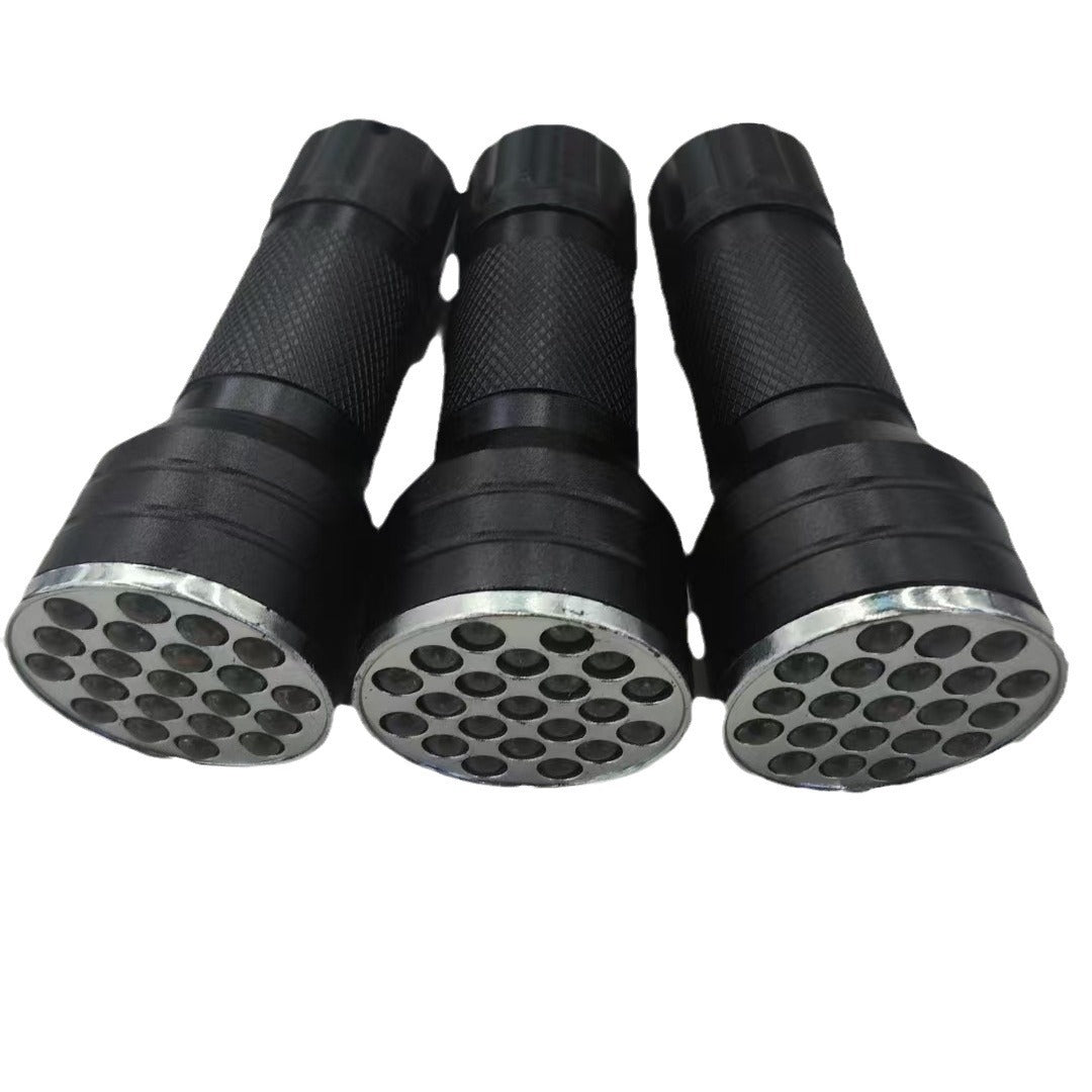 21LED purple light flashlight 395 purple light LED light scorpion banknote inspection anti-counterfeiting inspection fluorescent agent mask curing light