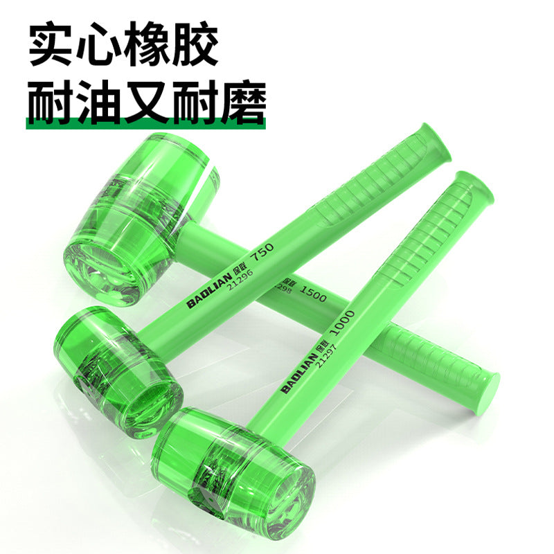 Transparent solid rubber hammer, high elasticity abrasion resistant ceramic tile knocking rubber installation hammer, bubble wrap anti-bending hammer