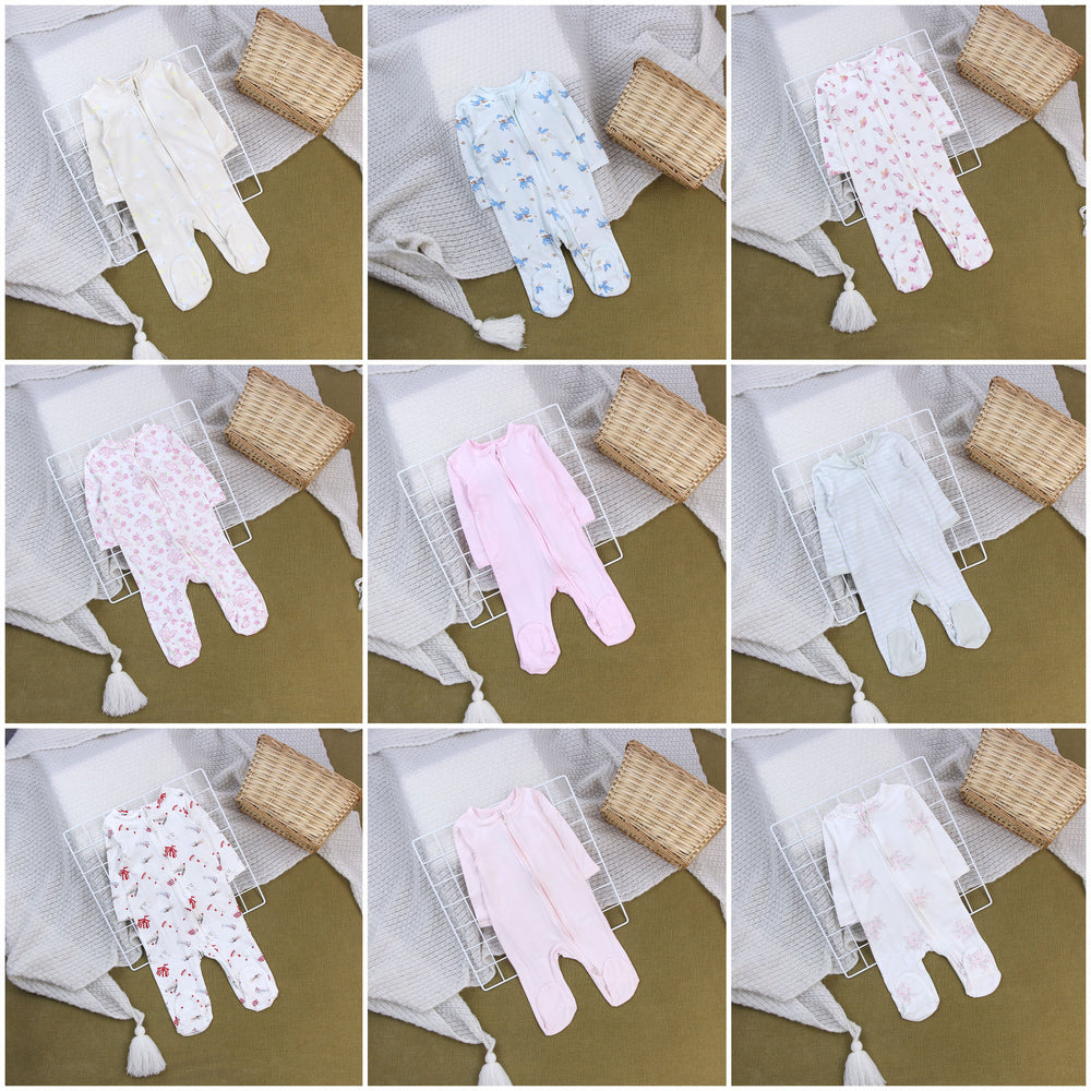 Baby romper footed long sleeve bodysuit - newborn sleepwear (class a)