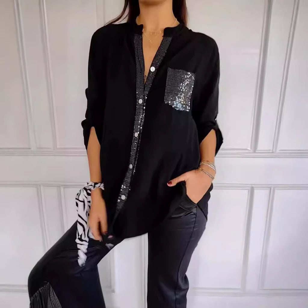 2024 spring and summer    eBay European beautiful women's loose casual ironing brick sleeve shirt