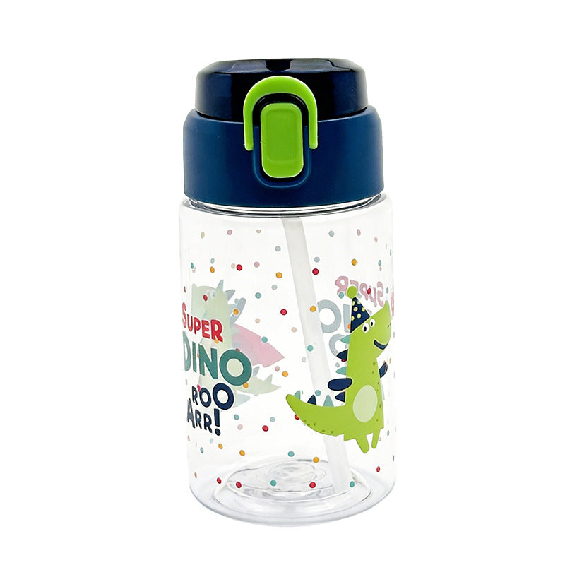 Cute printed kids' water bottle - portable, drop-proof, cartoon plastic cup - stylish and adorable sports tumbler