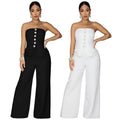 C7628 cross-border   fashion women's sexy bandeau backless casual wide-leg jumpsuit