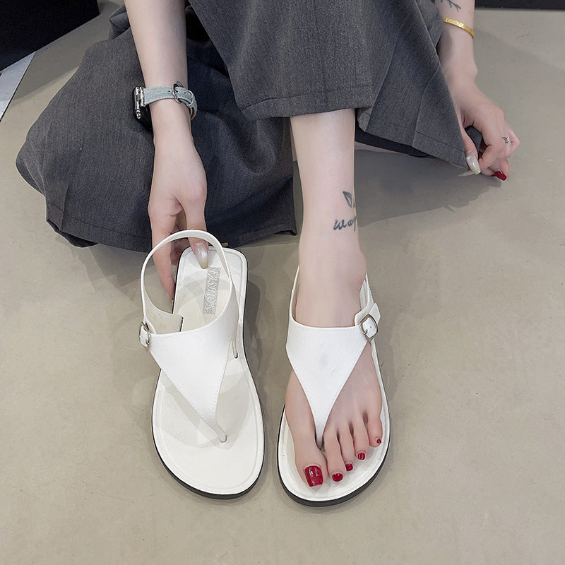 Fairy flip-flop sandals for women 2025 summernew arrivalfashioncasualflats flip-flop one-piece buckle strap sandals wholesale