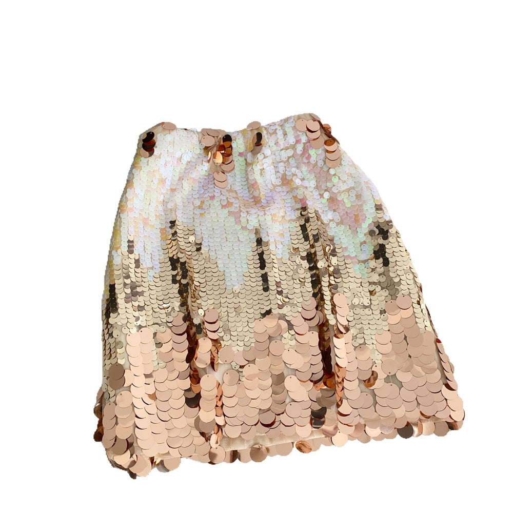 European and american style classy skirt for women summer heavy industry sequinhigh waistslimming look pure lust hot girl street hip short skirt