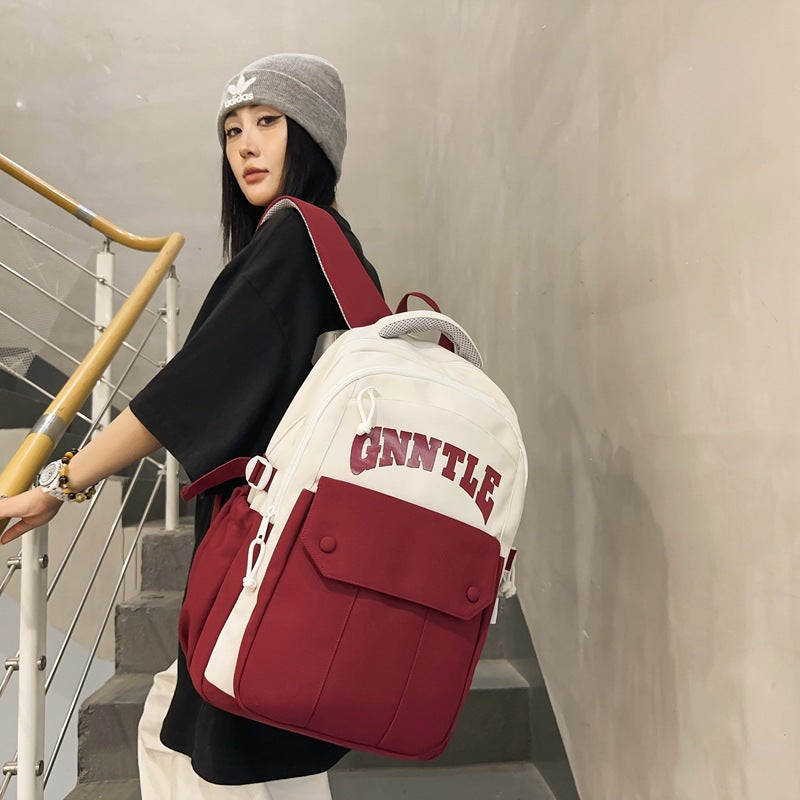 New lightweight american retro style backpack for middle school, high school, and college students - large capacity, multifunctional, wholesale