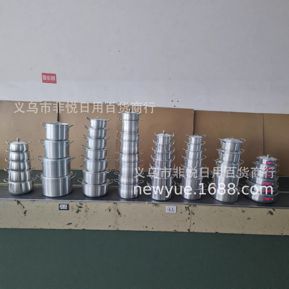 factory direct sales tableware aluminum pot for home aluminum pot aluminumpotnew arrival curling edge 5-piece set for commercial for home