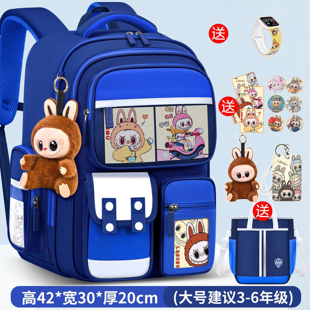 Labubu backpack - new 2026 model for elementary school students (grades 1-6). lightweight, spine-protecting, and load-reducing design for boys and girls