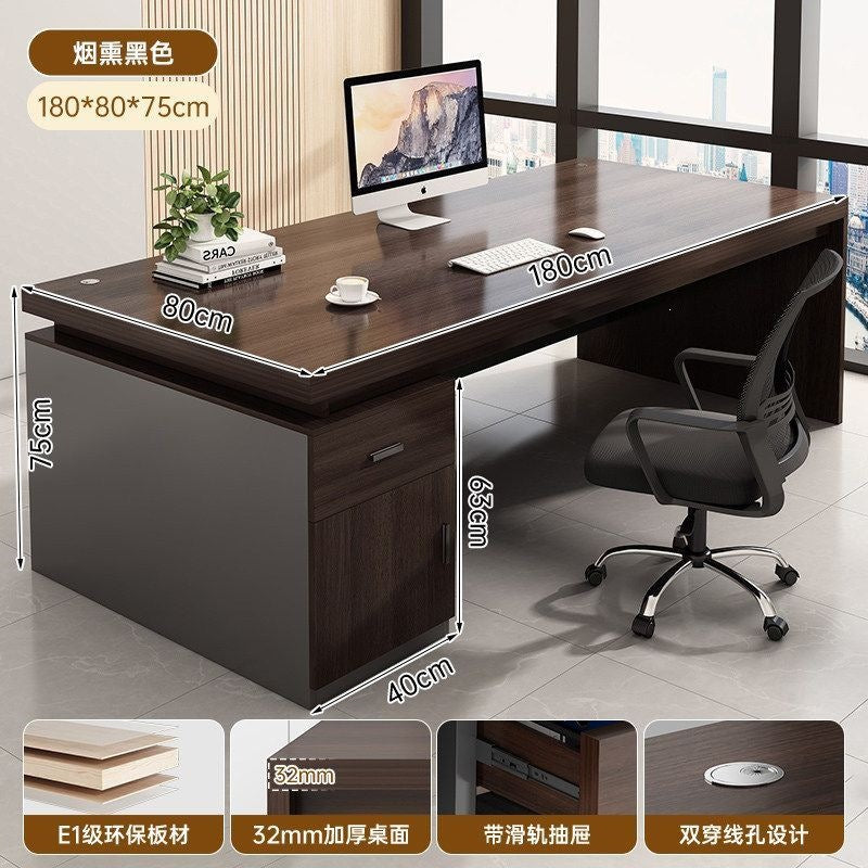 Modern home office desk computer table chair set - thickened desktop study desk - executive office writing desk