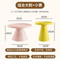 Cream style round coffee table modern casualfor home small apartment living room combination sofa side tableaccessible luxury iron table