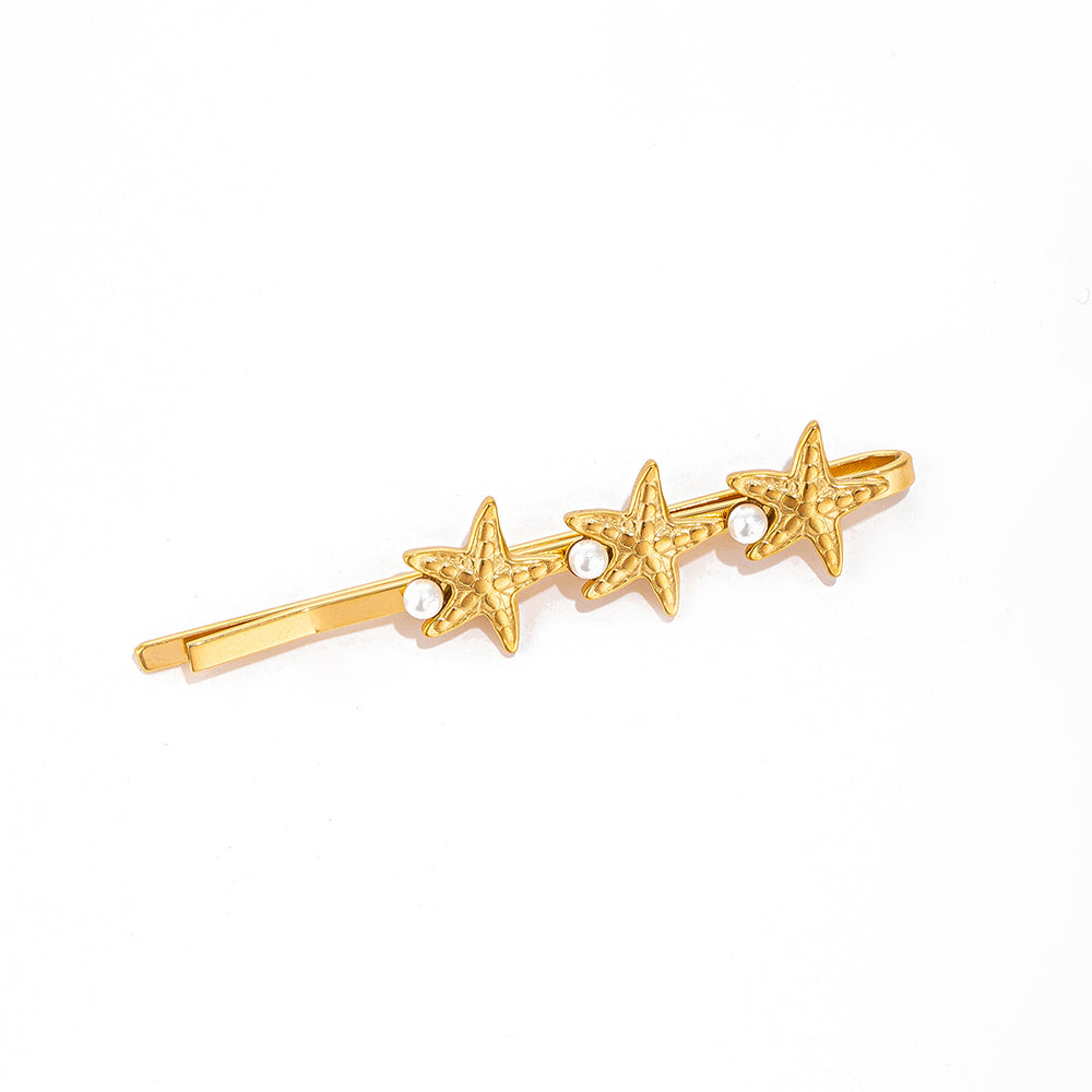 Diy hair accessories wholesale fashion cross-border jewelry niche stylestarpersonalized star flower bridal headwear women's hairpin one-word clip