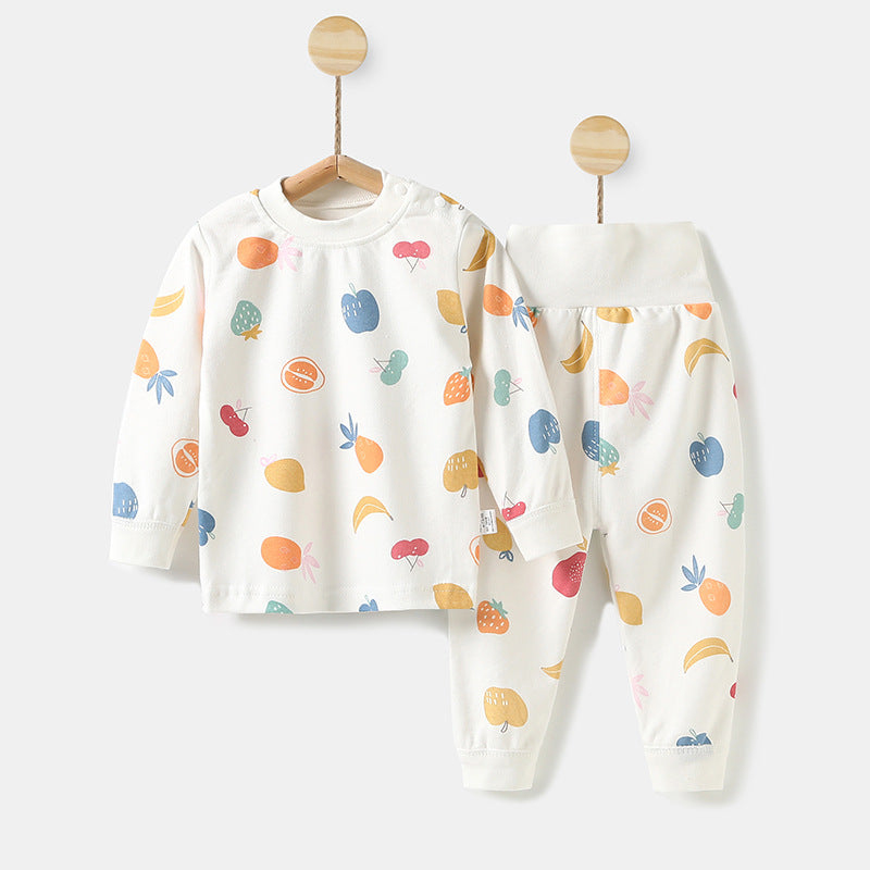 Wholesale high-waisted baby thermal underwear sets, newborn bodysuits, 0-3 years old kids' clothes, boys' and girls' long johns