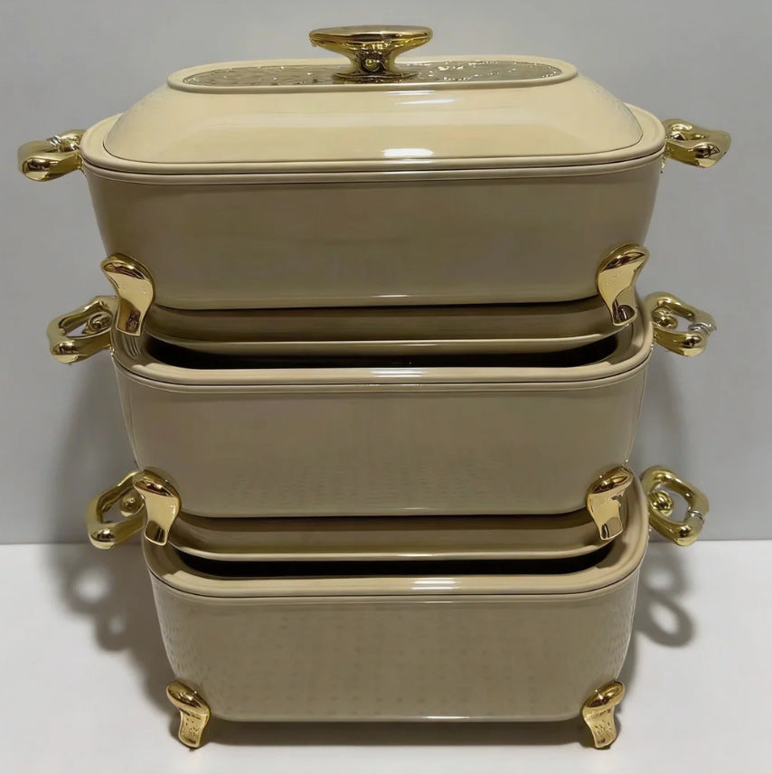 Food warmer export cross-border insulated lunch box hot selling in africa 3pcs insulated tableware 3l-4l-5l