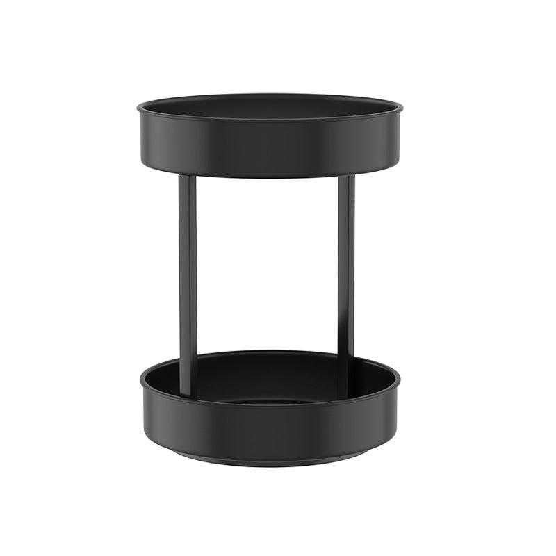 Rotatable kitchen seasoning rack, countertop corner to put seasonings, oil, salt, sauce and vinegar bottles, round double-layer storage rack