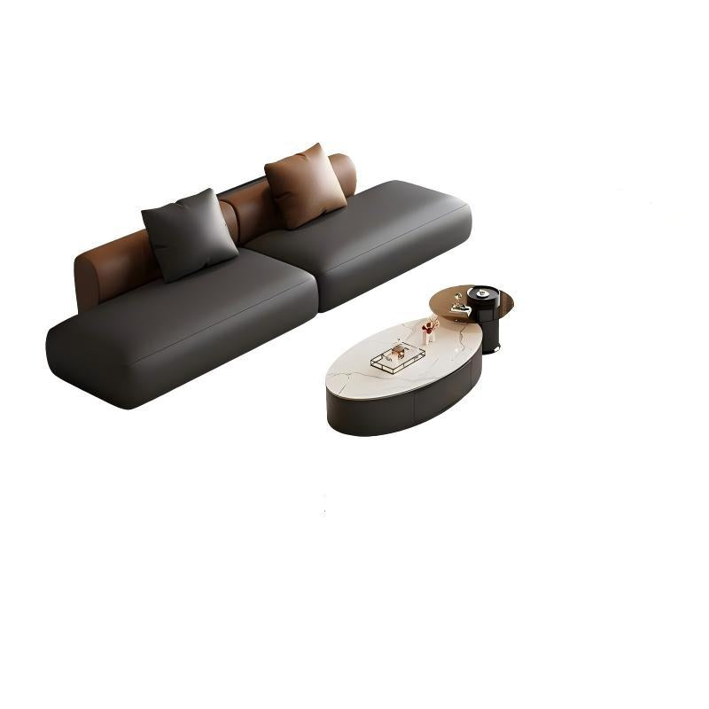Italian light luxury straight-row curved sofa coffee table hotel lobby seating area large apartment reception sofa table and chair set