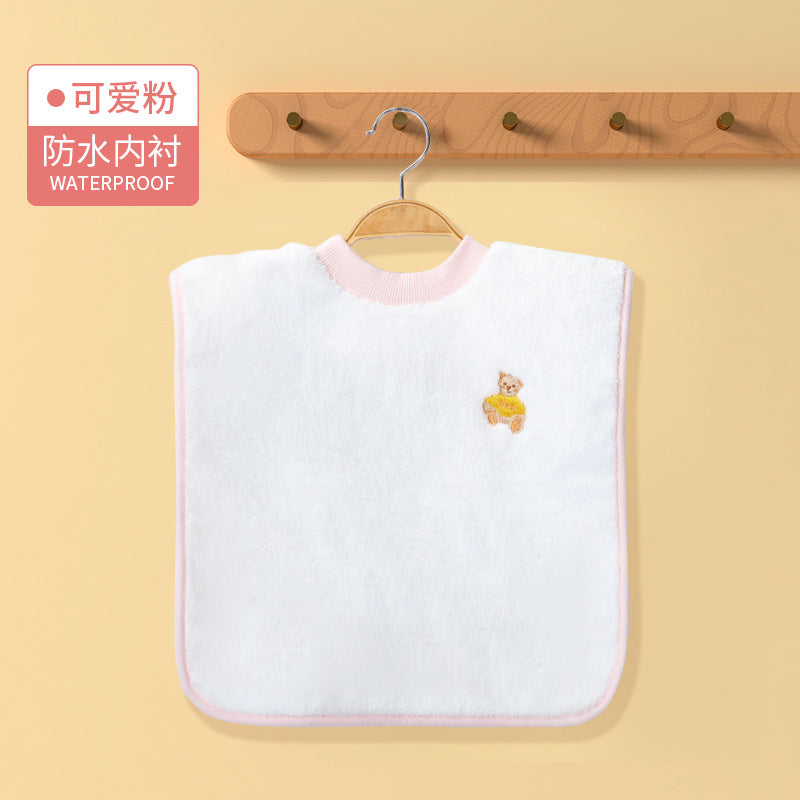 Babibele kids' washcloth & brushing bib - pure cotton waterproof baby bib/towel for spitting up & drool