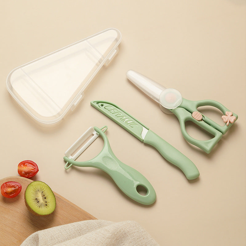 Baby food prep knife set - ceramic baby food scissors, portable meat cutter, complete baby food cooking & processing tool kit