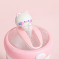 Portable, stylish water bottle - trendy glass straw cup with cute cartoon design, perfect as a souvenir or gift, includes lid