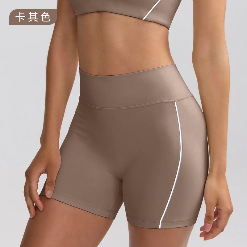 High-waisted, figure-hugging, color-blocked, cross-border camisole, shockproof, push-up, high-waisted, butt-lifting running and fitness shorts yoga set for women