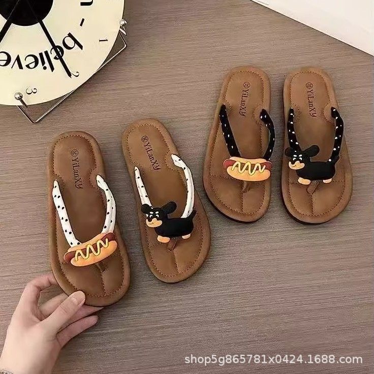 Flip-flops for women summernew arrival beach popularins hot dog outwear vacation flip-flops cute plaidflats slippers