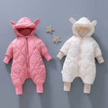 Infant and toddler onesies, fleece-lined and cotton-padded rompers, newborn hooded quilted winter outfits, stylish outdoor wear