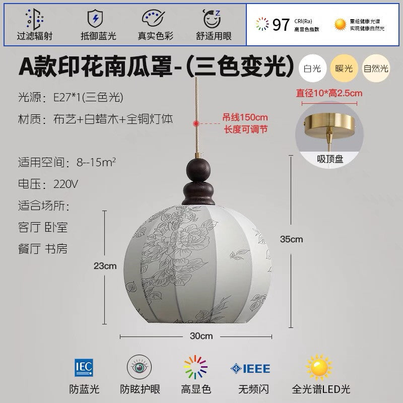 All-copper French retro Nanyang style bedroom bedside medieval cream restaurant dining table bar lighting fabric small chandelier