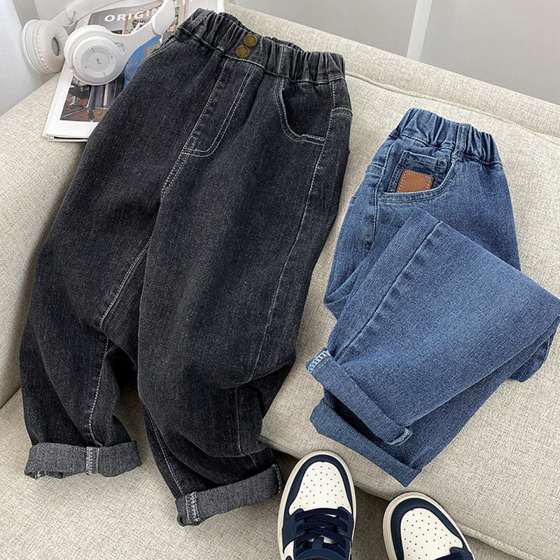 Boys' spring/autumn jeans - new  collection - kids' pants - mid-to-large size - loose fit - korean style - trendy