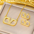 [copper inlaid with zirconium] cross-border popular letter necklace for women, versatile, high-end, light luxury, diamond-encrusted sweater chain jewelry