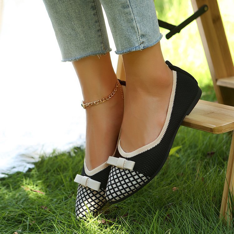 new women's flats: versatile flyknit shoes for spring/autumn, european & american style, fashionable soft sole, flat, plus size available