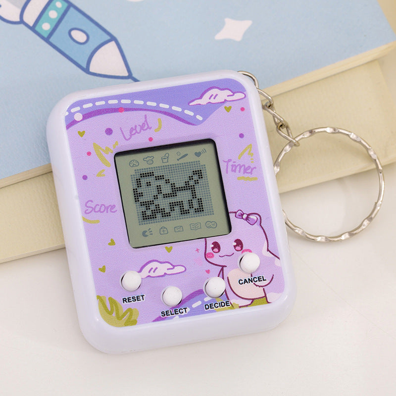 handheld virtual digital pet game console keychain pendant kids mini interactive development toy