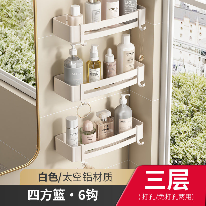 White Toilet Shelf No Punching Triangular Bathroom Toilet Wash Table Wall Mounted Wall Storage Toilet